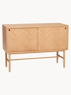Aparador De Madera De Roble Con Diseno En Espiga Herringbone