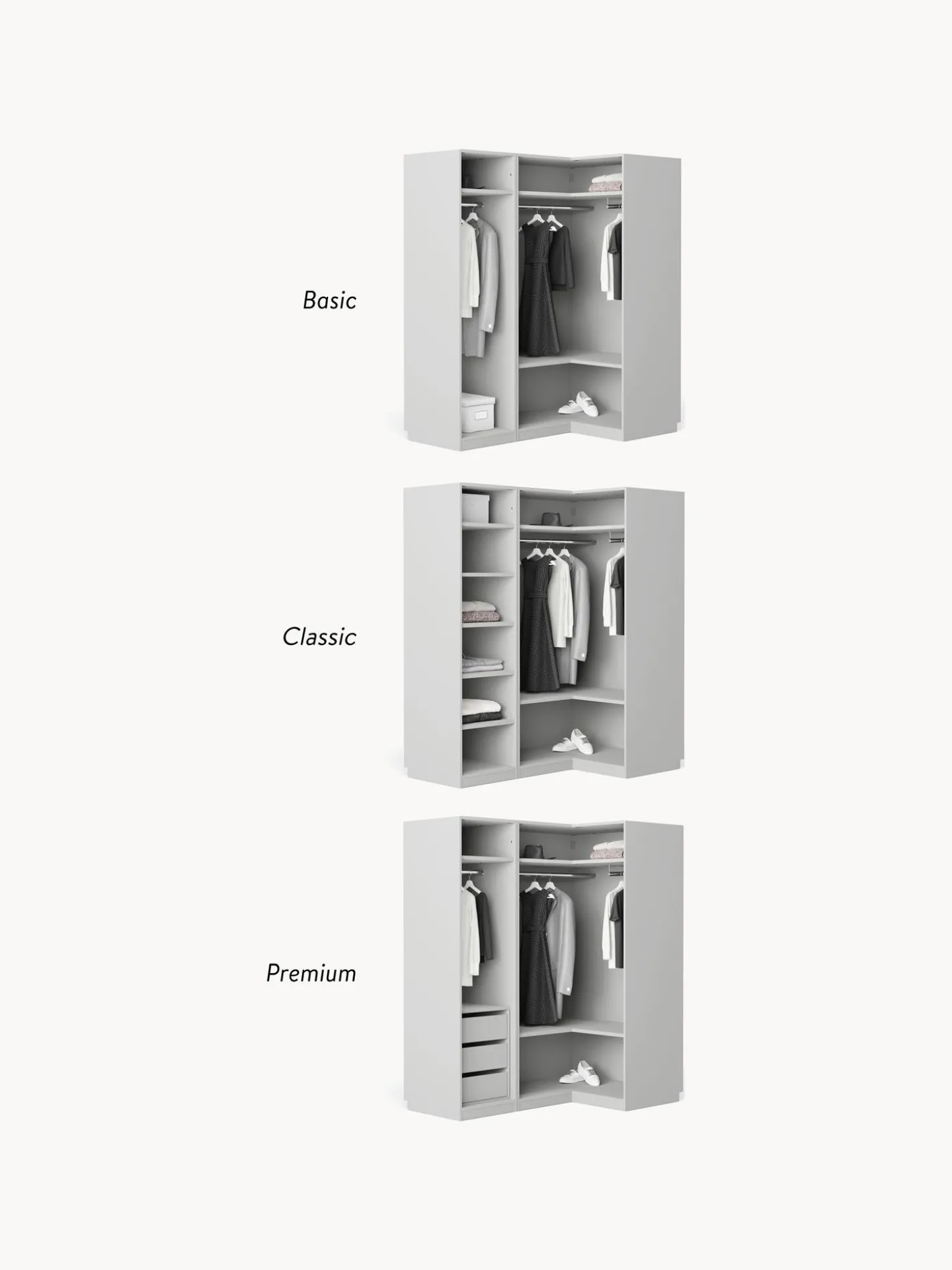Armario Esquinero Modular Simone, 2 Puertas (115 Cm), Diferentes Variantes