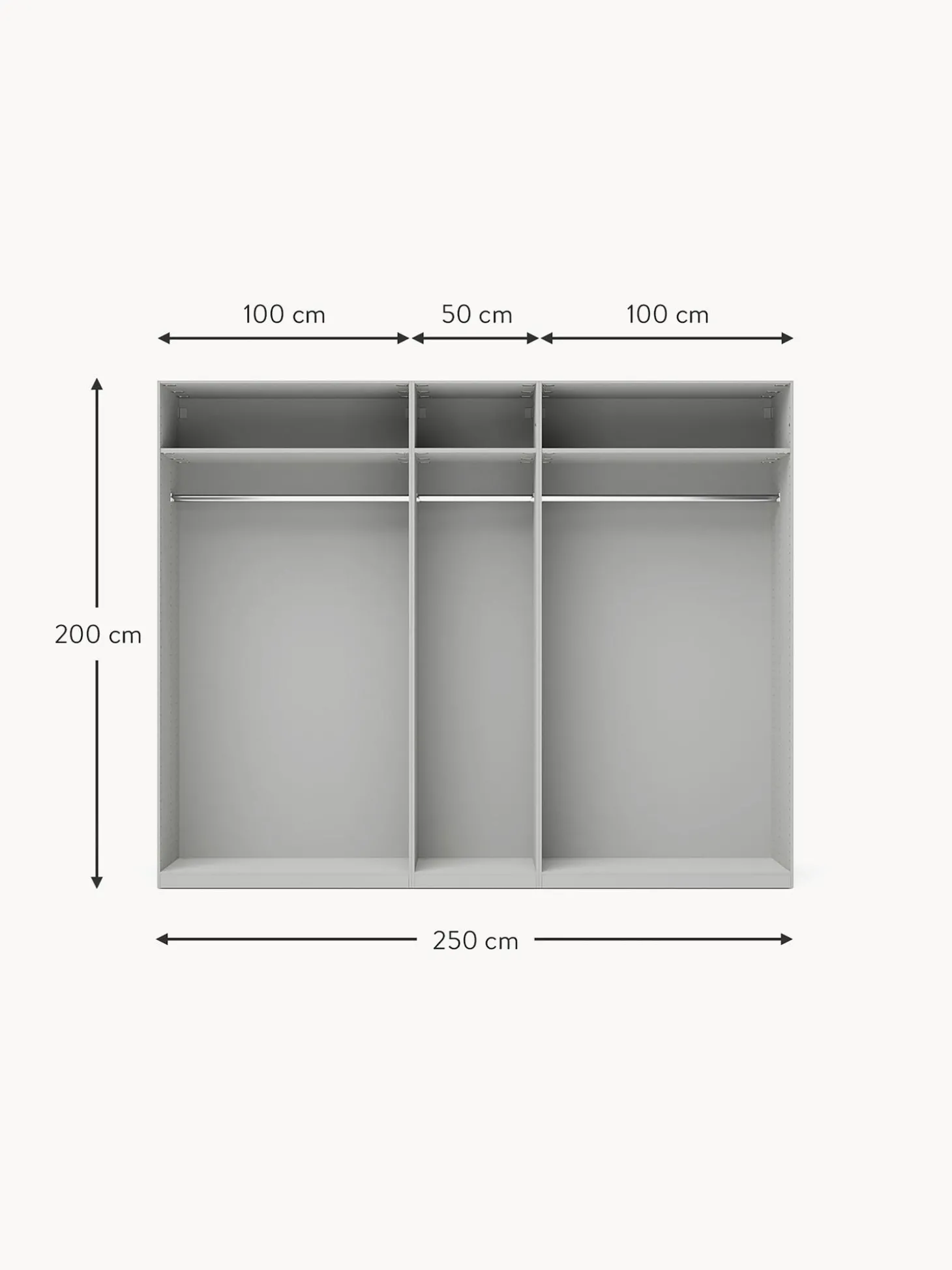 Armario Modular Leon, 5 Puertas (250 Cm), Diferentes Variantes