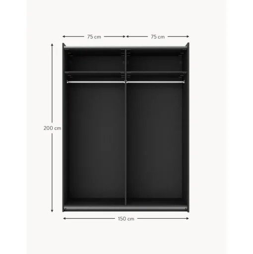 Armario Modular Leon, 2 Puertas Correderas (150 Cm), Diferentes Variantes