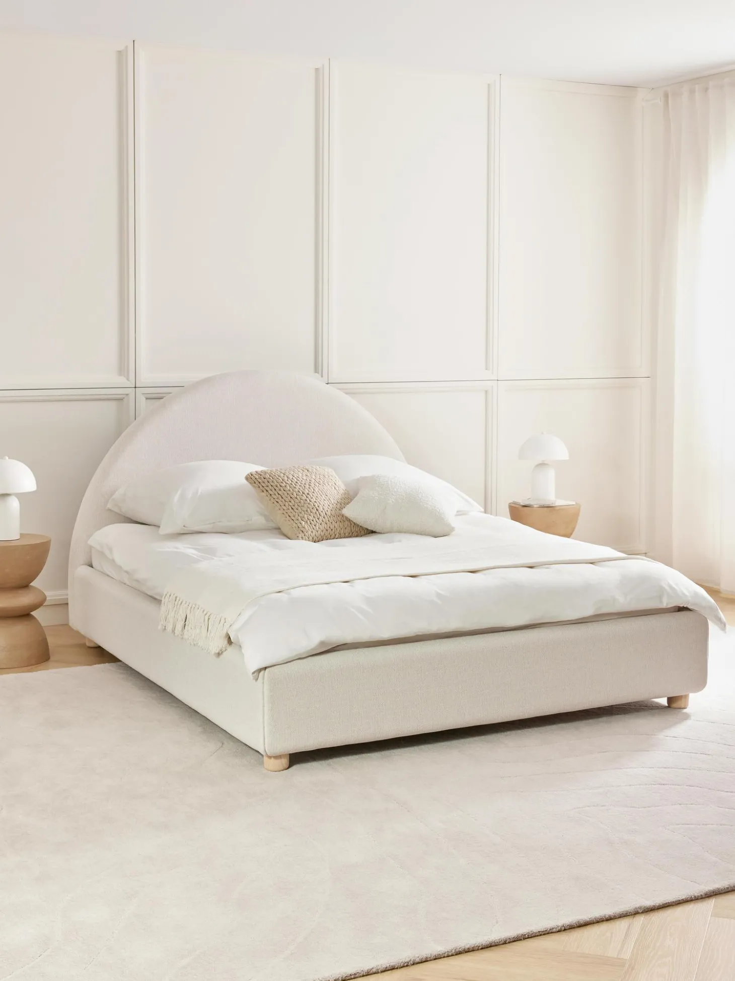 Cama Tapizada Ebba, Con Espacio De Almacenamiento