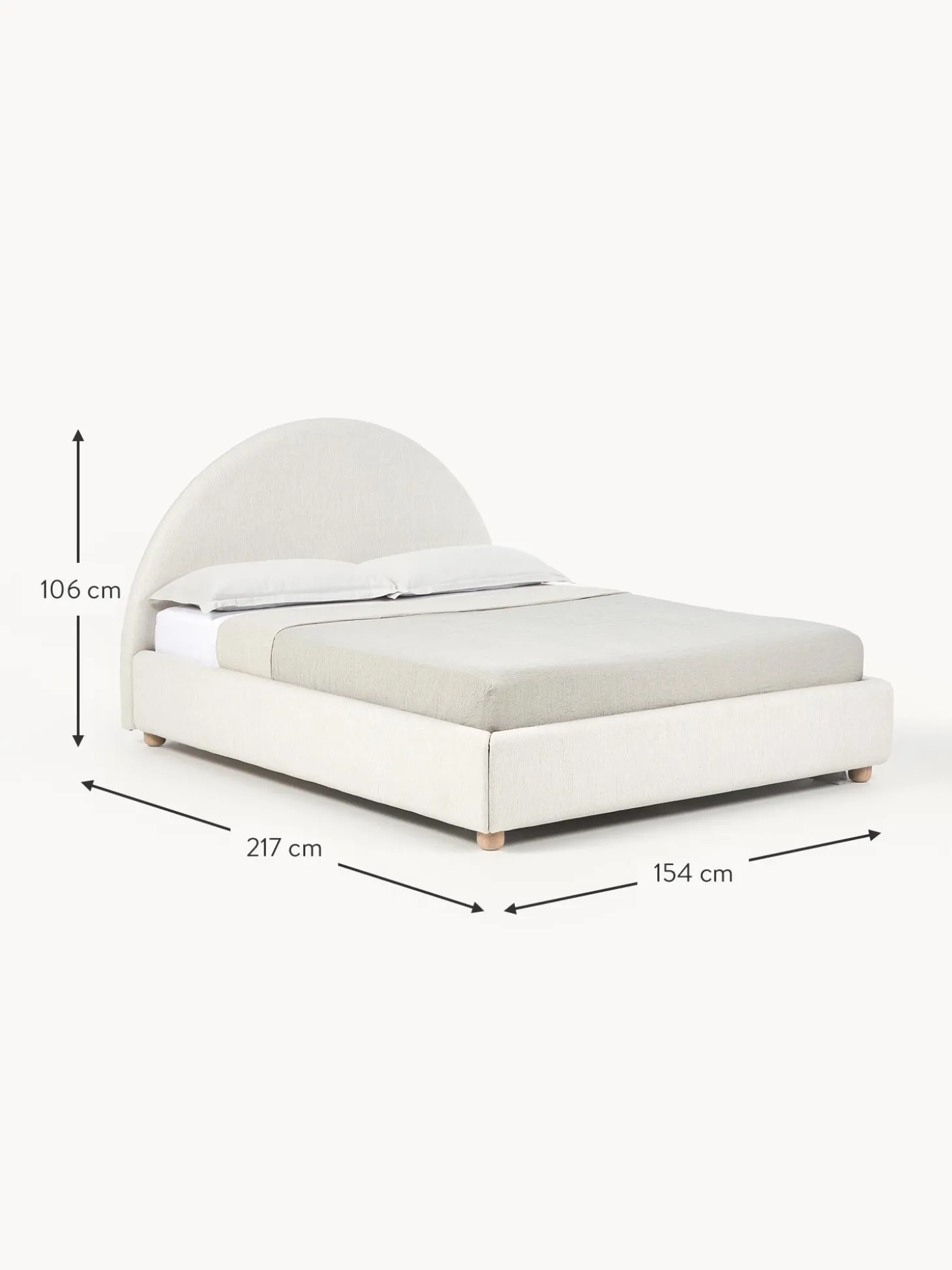 Cama Tapizada Ebba, Con Espacio De Almacenamiento