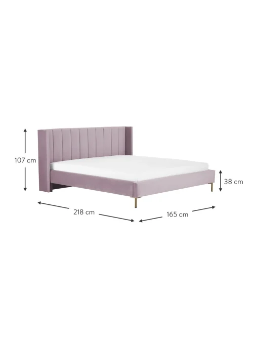 Cama Tapizada En Terciopelo Dusk
