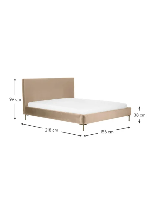 Cama Tapizada En Terciopelo Peace