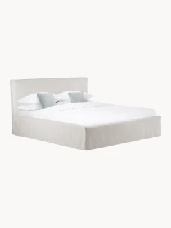 Cama Tapizada Feather, Con Espacio De Almacenamiento
