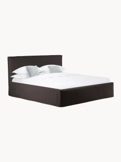 Cama Tapizada Feather, Con Espacio De Almacenamiento