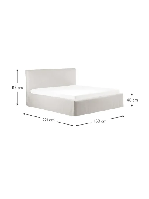 Cama Tapizada Feather, Con Espacio De Almacenamiento