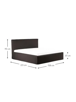 Cama Tapizada Feather, Con Espacio De Almacenamiento