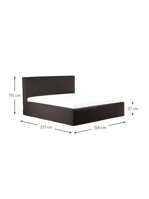 Cama Tapizada Feather, Con Espacio De Almacenamiento