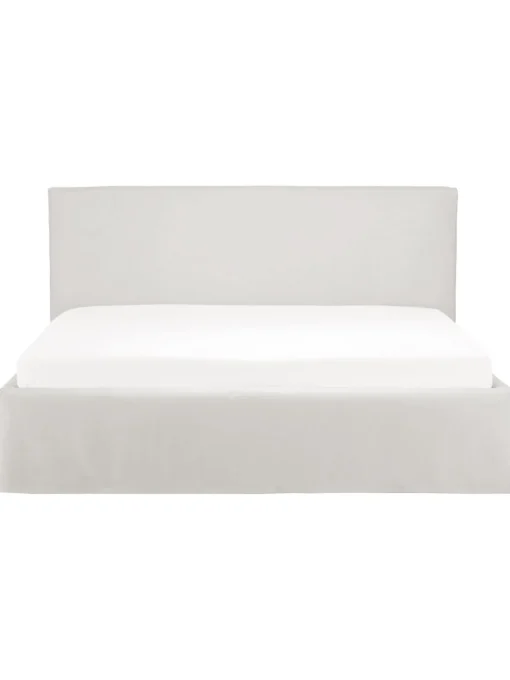 Cama Tapizada Feather, Con Espacio De Almacenamiento