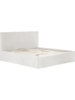 Cama Tapizada Feather, Con Espacio De Almacenamiento