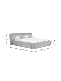 Cama Tapizada Lennon, Con Espacio De Almacenamiento