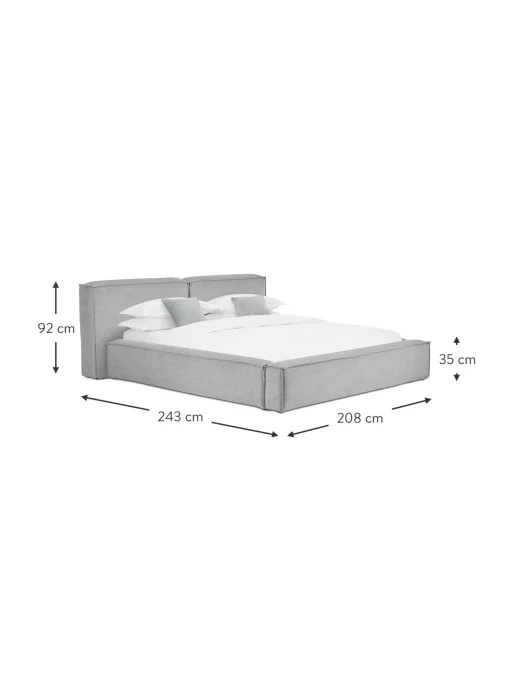 Cama Tapizada Lennon, Con Espacio De Almacenamiento
