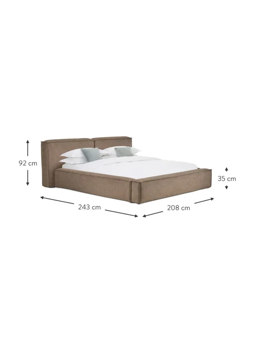 Cama Tapizada Lennon, Con Espacio De Almacenamiento