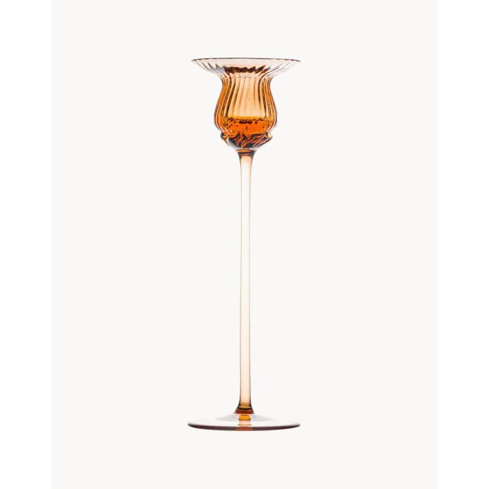 Candelero De Vidrio Soplado Artesanalmente Tulipan