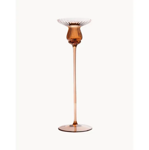 Candelero De Vidrio Soplado Artesanalmente Tulipan