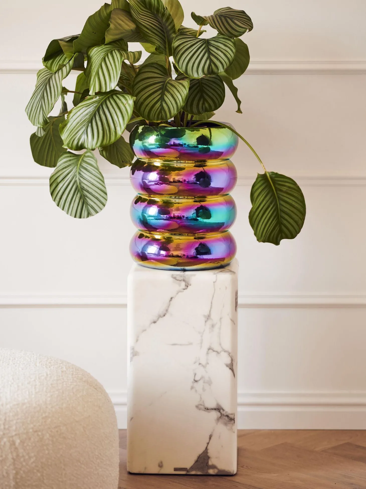 Columna Decorativa En Aspecto Marmol Look
