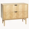 Comoda De Madera De Roble Con Diseno En Espiga Herringbone