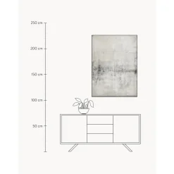 Cuadro En Lienzo Pintado A Mano Simple Living, Marco De Madera