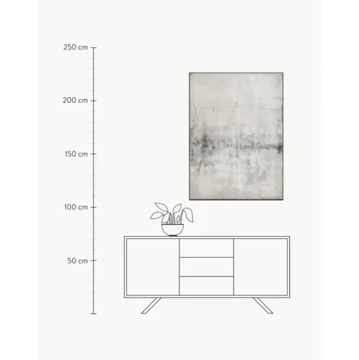 Cuadro En Lienzo Pintado A Mano Simple Living, Marco De Madera