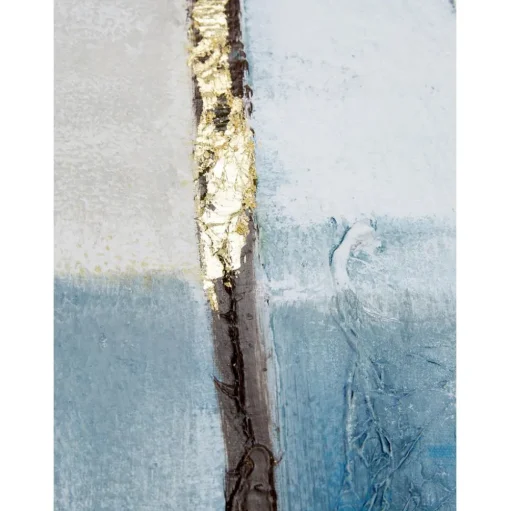 Cuadro En Lienzo Pintado A Mano Golden Blue Ii
