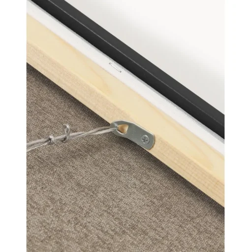 Cuadro En Lienzo Pintado A Mano Simple Living, Marco De Madera