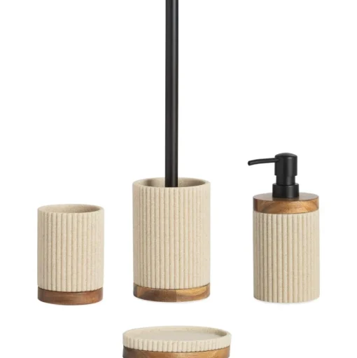 Dosificador De Jabon Con Madera Laura