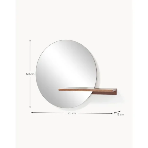 Espejo De Pared Con Estante De Madera Sandro
