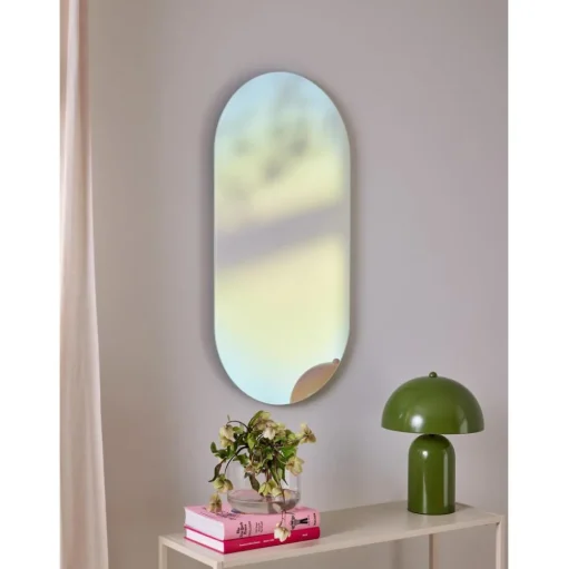 Espejo De Pared De Diseno Iridiscente Ruby