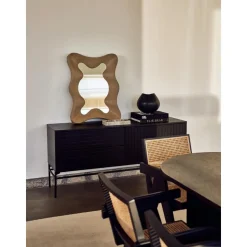 Espejo De Pared De Madera De Mango Riva