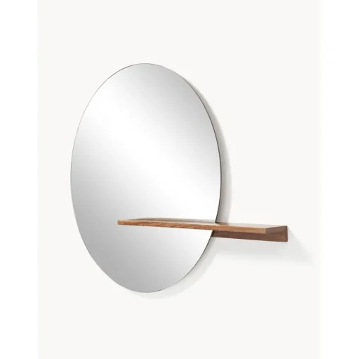 Espejo De Pared Grande Con Estante De Madera Sandro