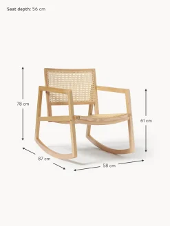 Mecedora De Madera De Fresno Con Tejido Vienes Craig