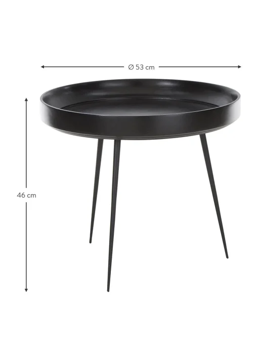 Mesa Auxiliar Bowl Table, Tablero De Madera De Mango