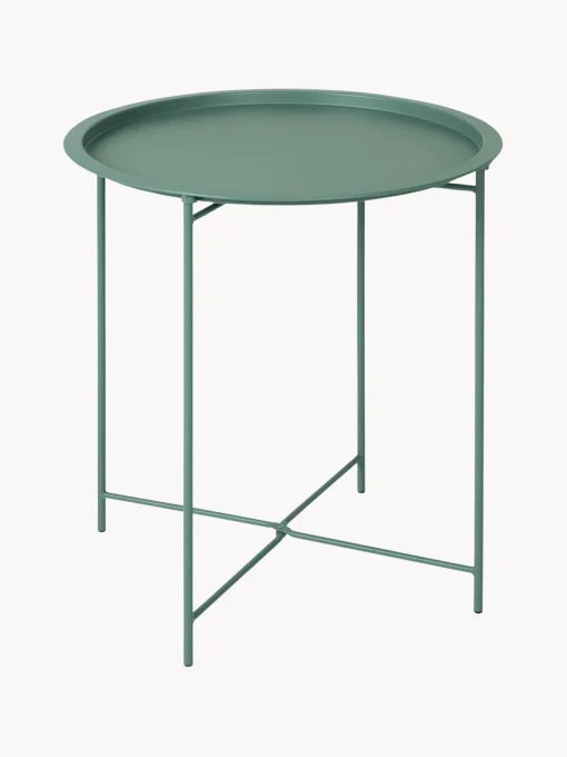 Mesa Auxiliar Con Bandeja Redonda De Metal Sangro