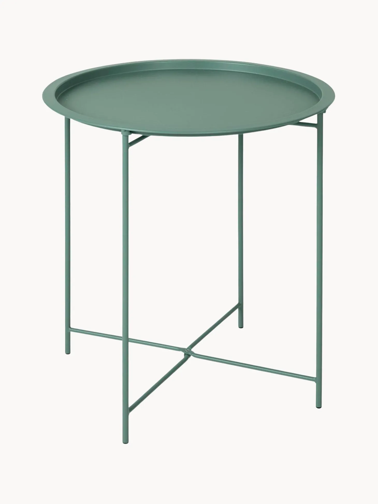Mesa Auxiliar Con Bandeja Redonda De Metal Sangro