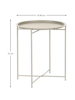 Mesa Auxiliar Con Bandeja Redonda De Metal Sangro