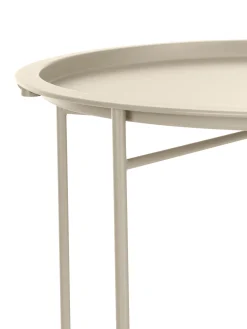 Mesa Auxiliar Con Bandeja Redonda De Metal Sangro