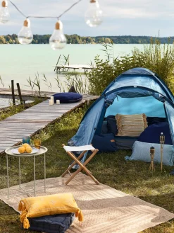 Mesa Auxiliar Con Bandeja Redonda De Metal Sangro