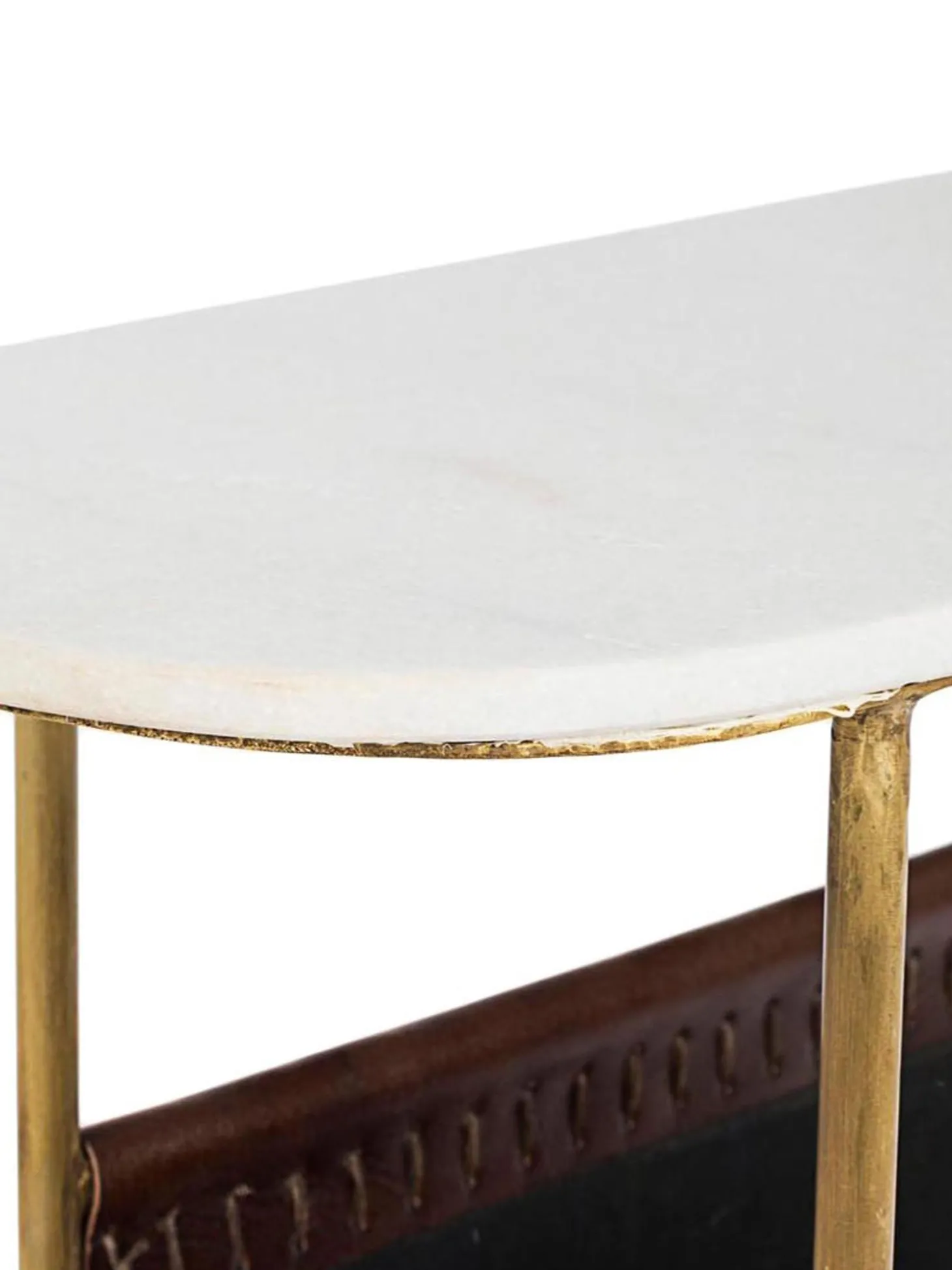 Mesa Auxiliar De Marmol Marmol, Con Revistero
