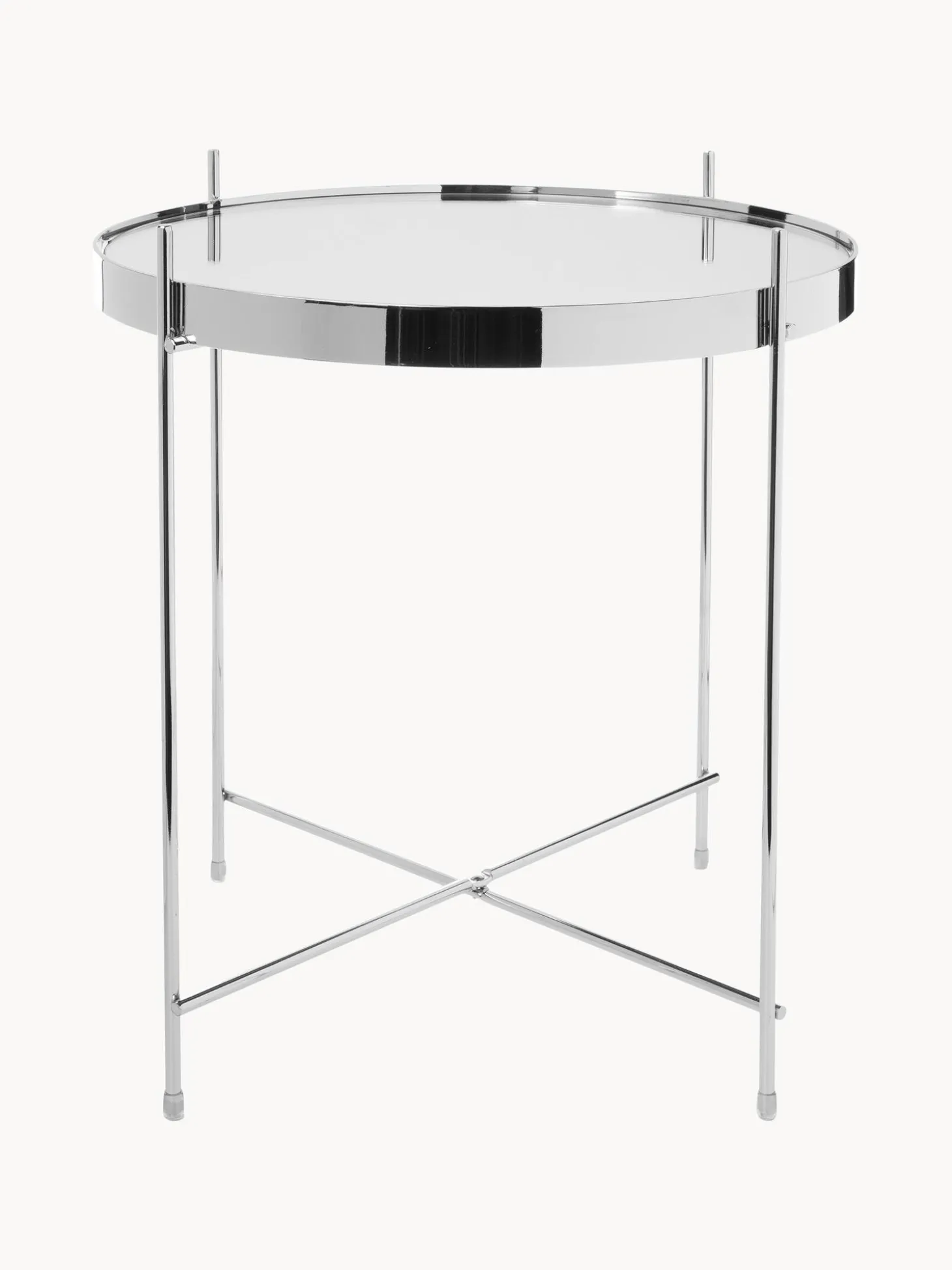 Mesa Auxiliar Plegable Cupid, Tablero De Cristal
