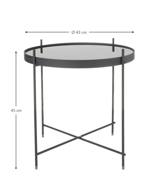 Mesa Auxiliar Plegable Cupid, Tablero De Cristal