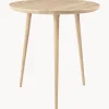 Mesa Auxiliar Redonda Artesanal De Madera De Roble Accent