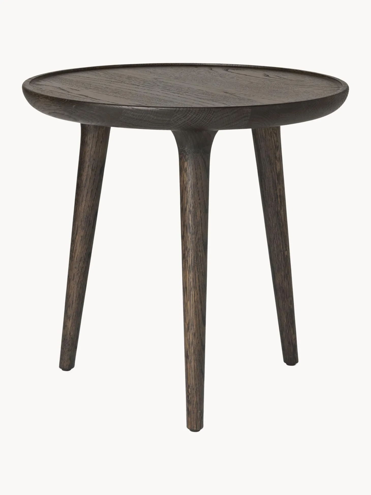 Mesa Auxiliar Redonda Artesanal De Madera De Roble Accent