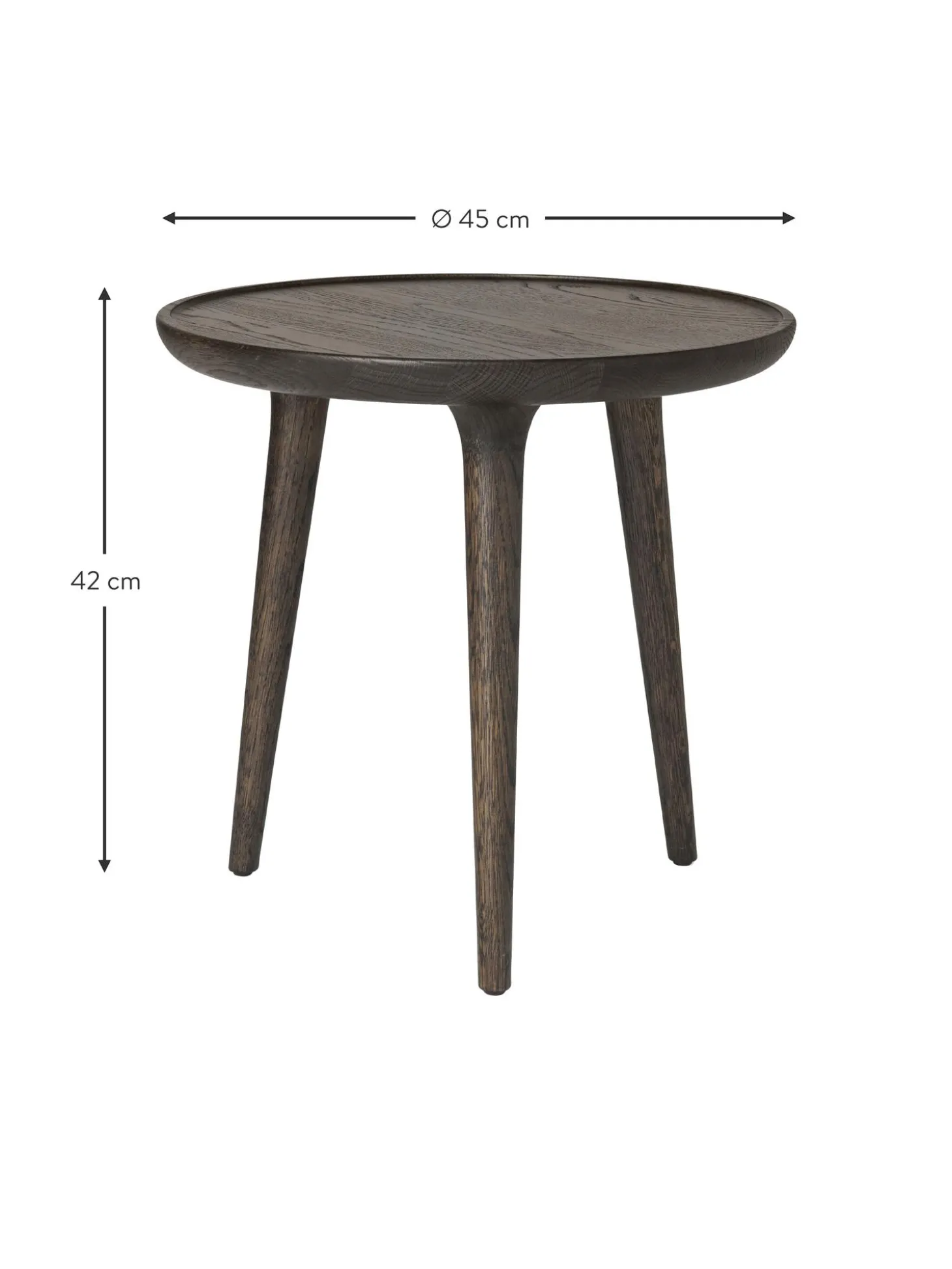 Mesa Auxiliar Redonda Artesanal De Madera De Roble Accent