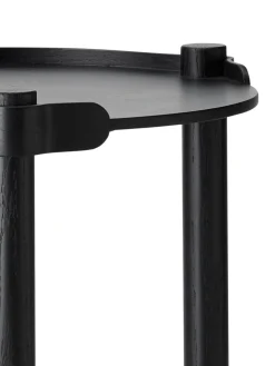 Mesa Auxiliar Redonda De Madera De Roble Woody