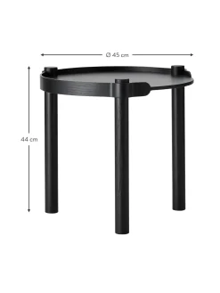 Mesa Auxiliar Redonda De Madera De Roble Woody