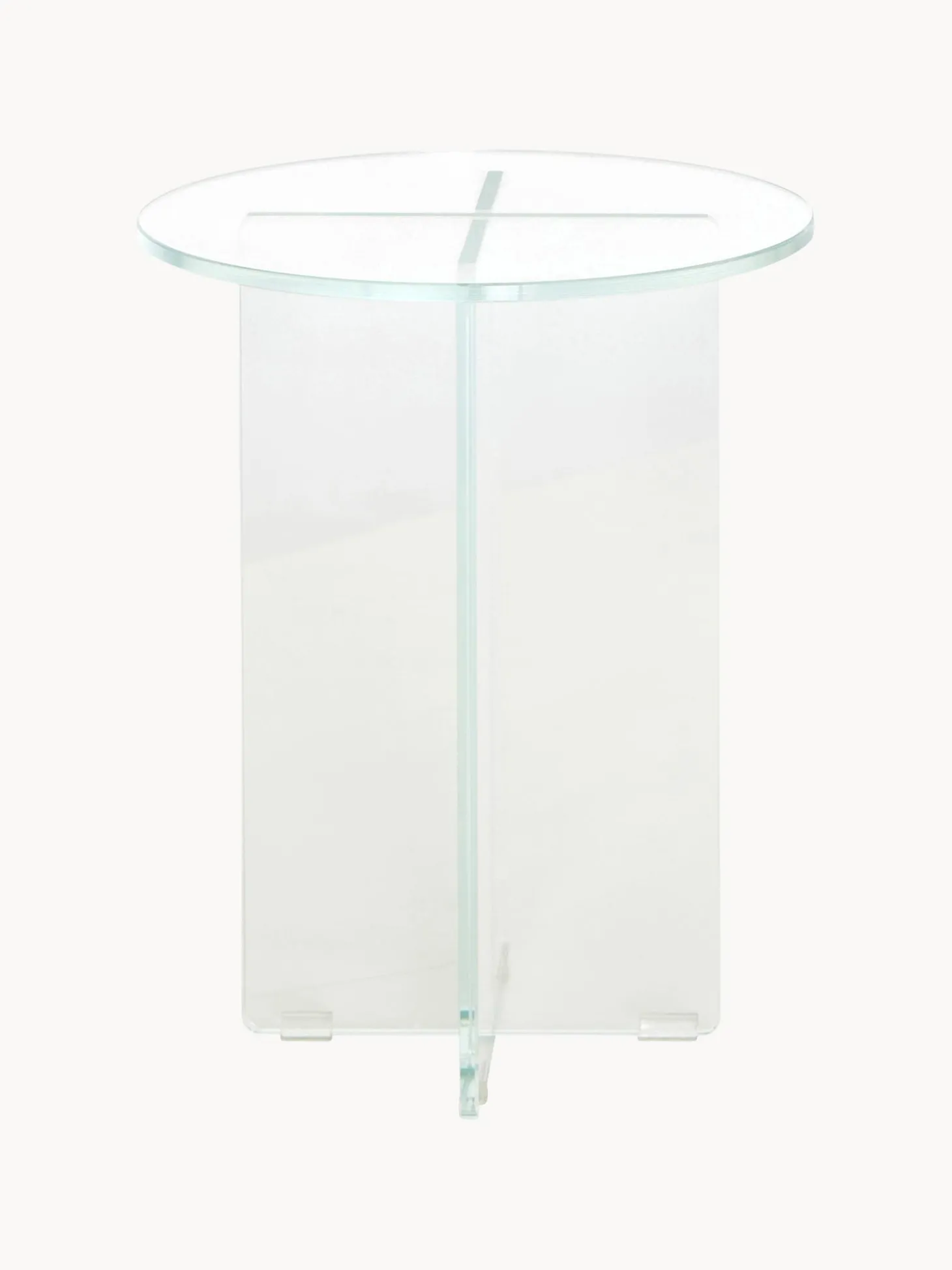 Mesa Auxiliar Redonda Iris, Tablero De Vidrio