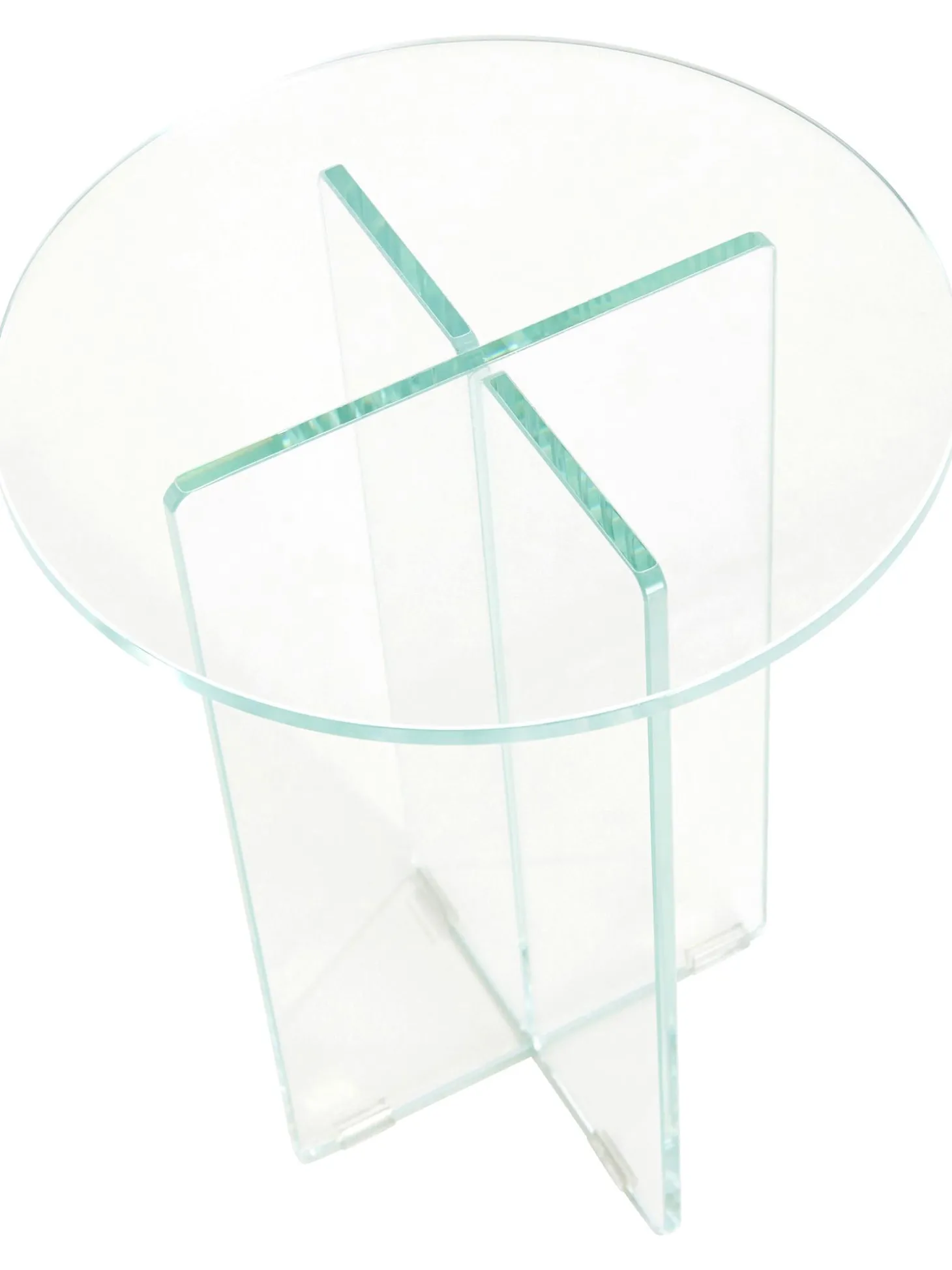 Mesa Auxiliar Redonda Iris, Tablero De Vidrio