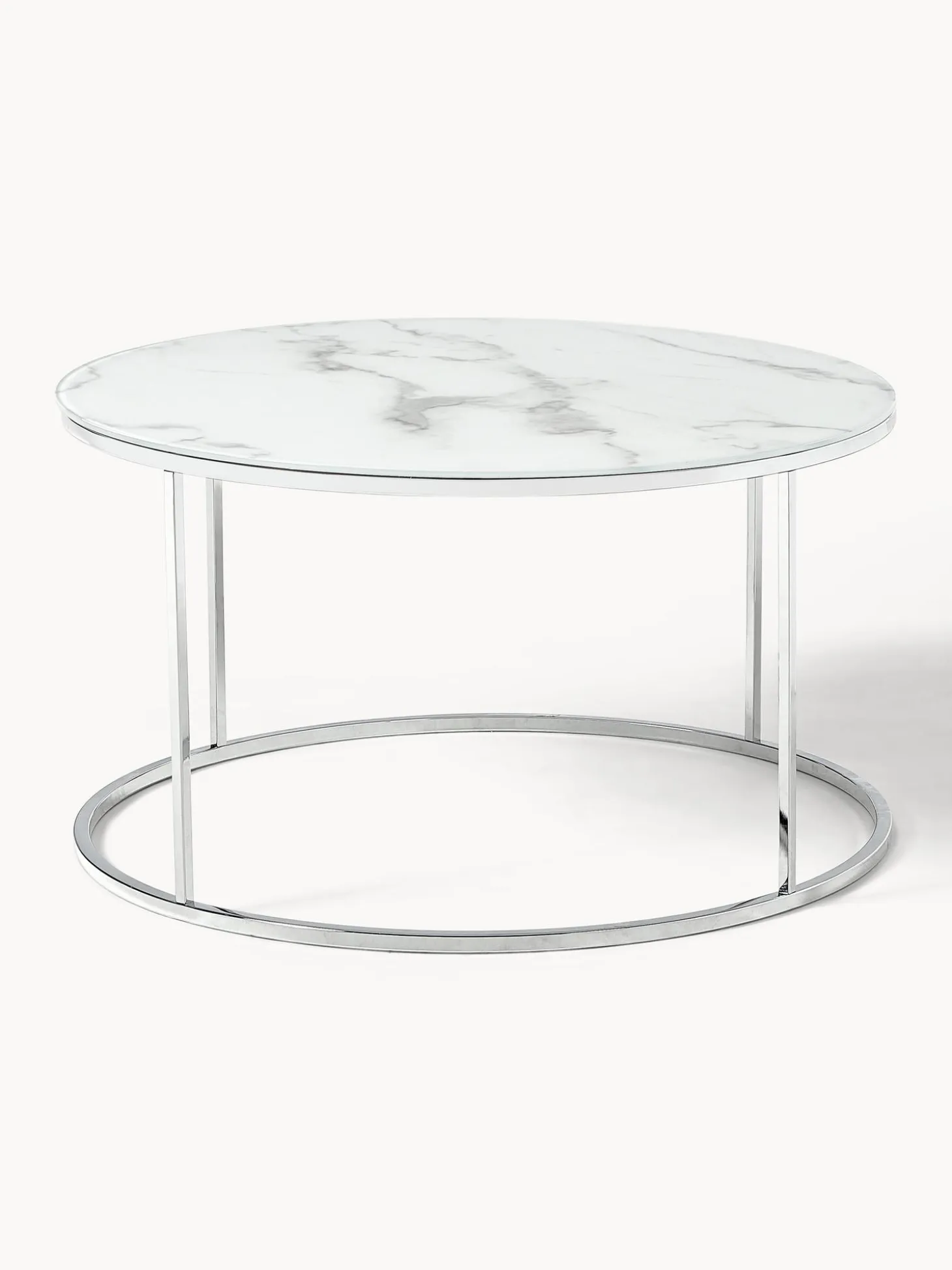 Mesa De Centro Antigua, Tablero De Vidrio En Aspecto Marmol