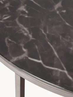 Mesa De Centro Antigua, Tablero De Vidrio En Aspecto Marmol